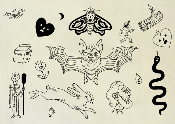 Keaton Henson Tattoo Flash Sheets