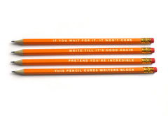 'THESE PENCILS CURE WRITERS BLOCK' 4 PENCIL SET